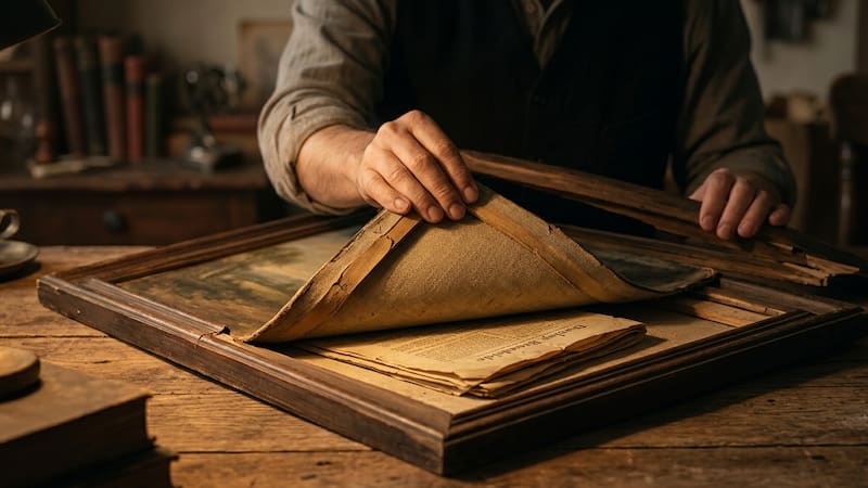 Compró un cuadro por 4 dólares, lo abrió por curiosidad y descubrió un tesoro histórico valuado en millones.
