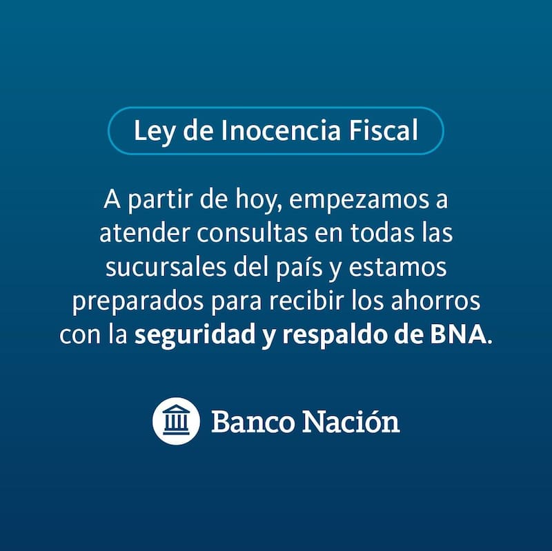 Comunicado del Banco Nación