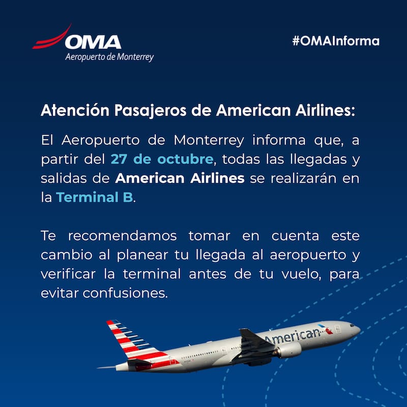 Recomendaciones de OMA y el Aeropuerto Internacional de Monterrey para evitar confusiones.