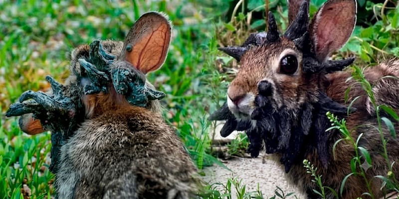 El virus del papiloma de Shope puede provocar la aparición de verrugas que, al crecer, adquieren una apariencia similar a cuernos o tentáculos.