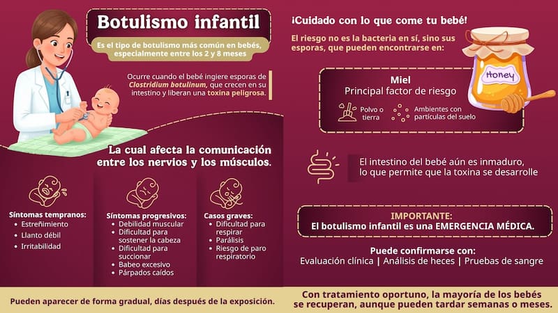 Botulismo infantil, el Gobierno emitió un alerta.