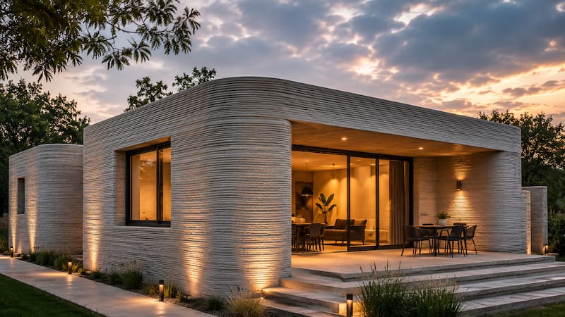 Construcción de casas con impresión 3D.