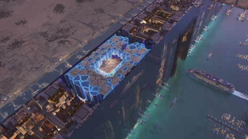 Construirán el estadio del siglo para el Mundial 2034: estará suspendido en el cielo a 350 metros y en pleno desierto