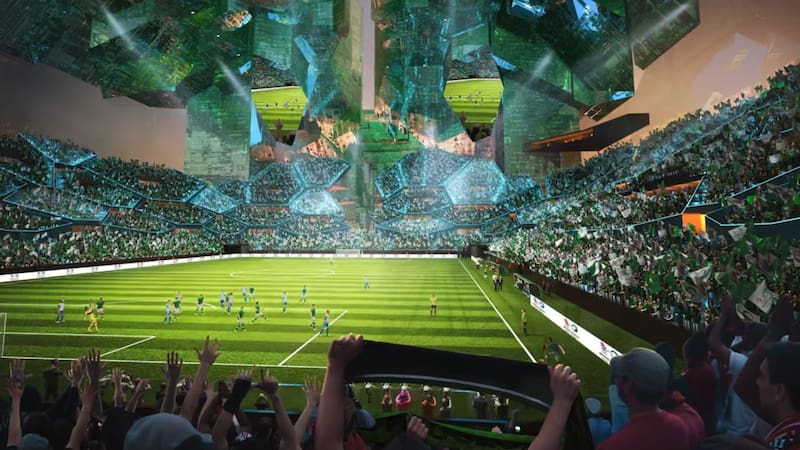 Construirán el estadio del siglo para el Mundial 2034: estará suspendido en el cielo a 350 metros y en pleno desierto