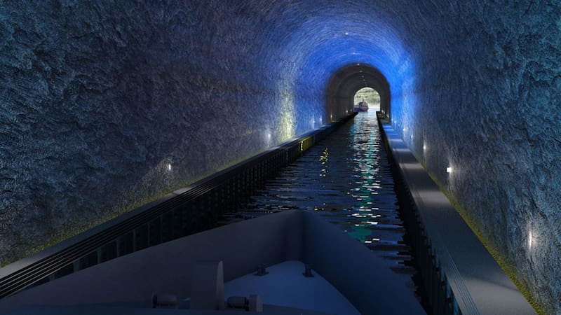 Construirán el primer túnel del mundo que permitirá que los barcos naveguen por encima de las montañas