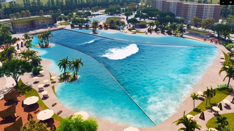 Construyen el primer parque acuático con olas artificiales de Argentina y será uno de los más grandes de la región.