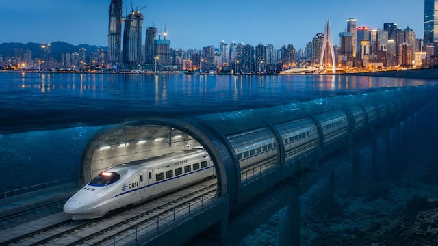 Construyen el tren submarino más largo del mundo que alcanzará los 250 km/h y conectará dos puertos en 40 minutos