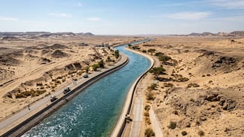 Construyen “río artificial” de 130 kilómetros en medio del desierto con canales abiertos, tuberías presurizadas, túneles subterráneos, estaciones de bombeo y embalses