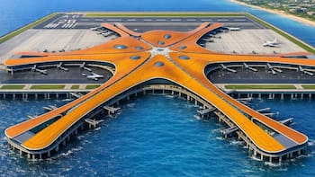 Construyen un aeropuerto flotante sobre el mar que cambiará los vuelos y será el orgullo de este país