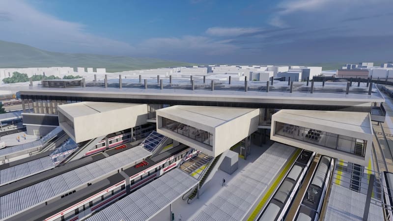 Construyen una nueva estación de tren que unirá a la provincia con todo el país: contará con parking y espacio para buses. (Foto: Ministerio de Transporte).