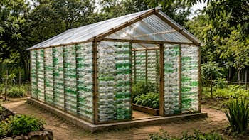 Construyeron un invernadero con basura: estudiantes levantaron una estructura para cultivar todo el año con solo 2000 botellas de plástico