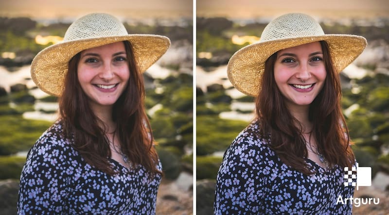 Comparación de imágenes antes y después de mejorar con Artguru