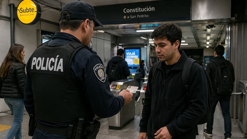 Control policial en CABA.