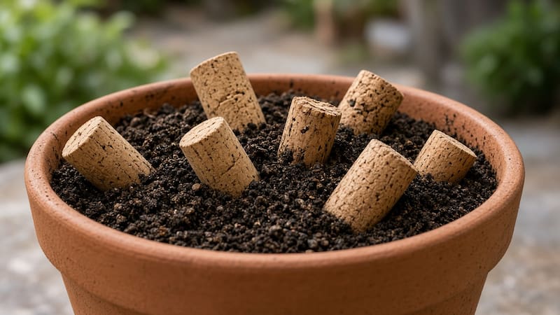 Colocar corchos en la tierra de una maceta: para qué sirve y por qué lo recomiendan los expertos en jardinería