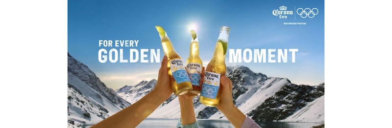 La marca de cerveza mexicana se vendió como agua, o más, en los Olímpicos de Invierno 2026.