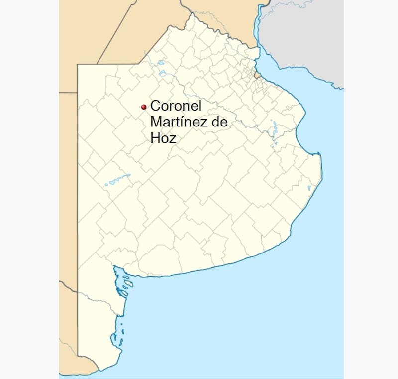 La ubicación de la Provincia de la localidad bonaerense de Coronel Martínez de Hoz, perteneciente al partido de Lincoln. (Foto: Wikipedia)