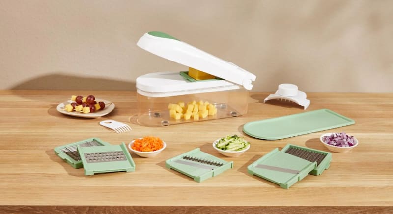 Este nuevo producto de Lidl corta los alimentos de hasta 6 formas distintas: en dados, juliana, rodajas o ralladuras finas uniformes.