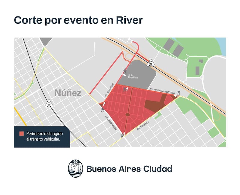 Cortes en River por la despedida de Lionel Messi. Foto: Buenos Aires Ciudad.
