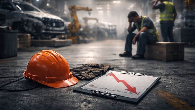 Sigue en caída libre el empleo manufacturero en México.