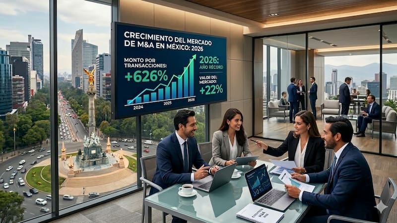Crecimiento del mercado de M&A | Imagen creada con ayuda de la IA de Gemini