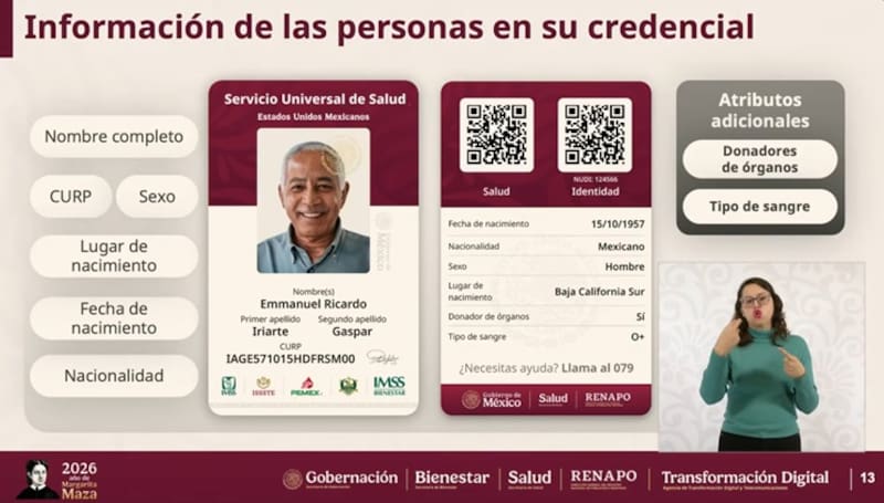 Claudia Sheinbaum durante la presentación de la Credencial Universal de Salud, que funcionará como una “llave maestra” para acceder a servicios médicos en todo el país.