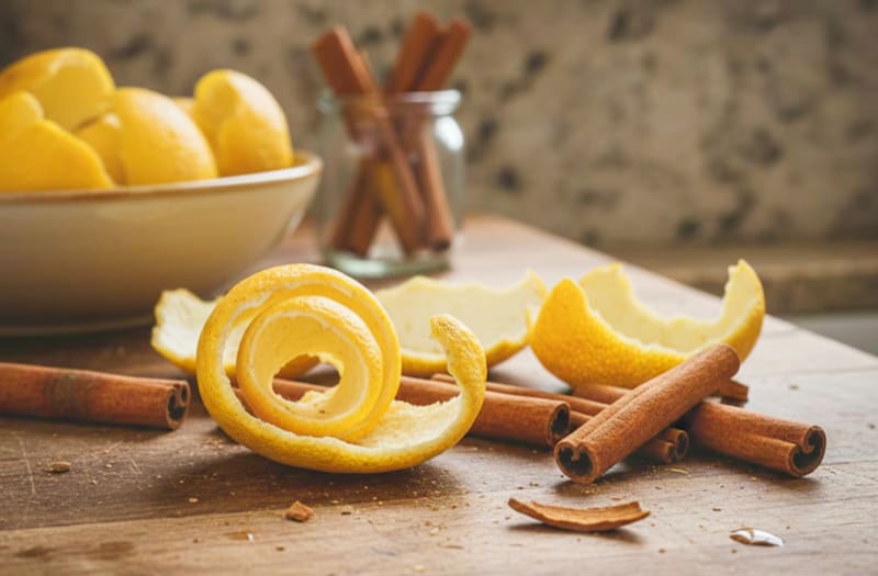 Cuando se hierven las cáscaras de limón junto con la canela, el vapor que se libera actúa como un desodorante ambiental natural (IA Gemini).
