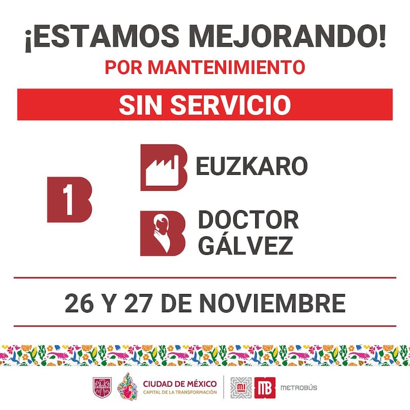 Cierre de estaciones del Metrobús CDMX