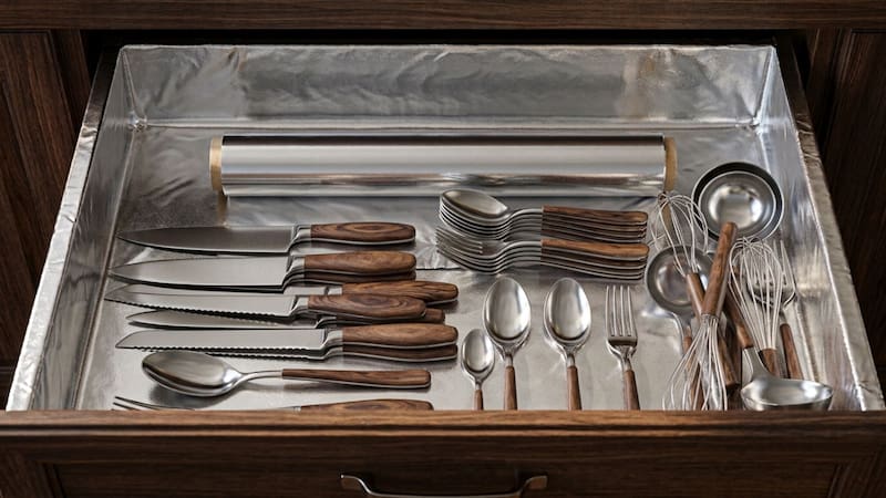 Cubrir el fondo de los cajones de la cocina con papel de aluminio: por qué los expertos lo recomiendan y para qué sirve