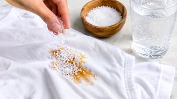 Cubrir con sal las manchas de la ropa: cuándo recomiendan hacerlo y cómo agregar agua con gas para que funcione