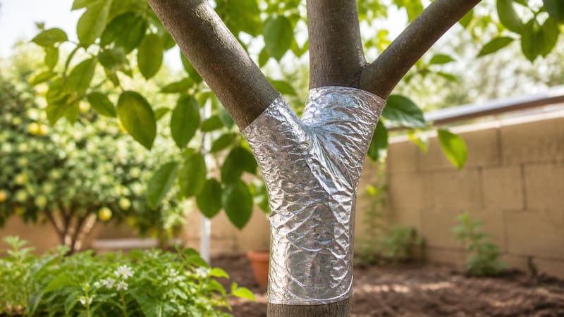 Cubrir un árbol con papel aluminio