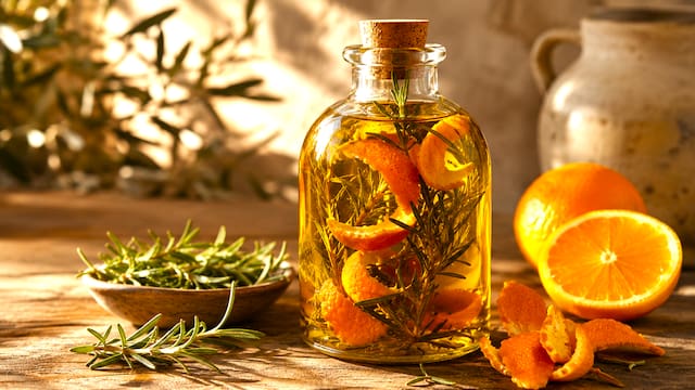Mezclar aceite de oliva, romero y cáscara de naranja: para qué sirve y por qué lo recomiendan