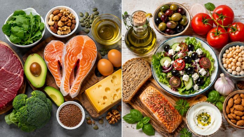 Tanto la dieta keto como la dieta mediterránea son de los planes de alimentación más populares, pero son significativamente diferentes.