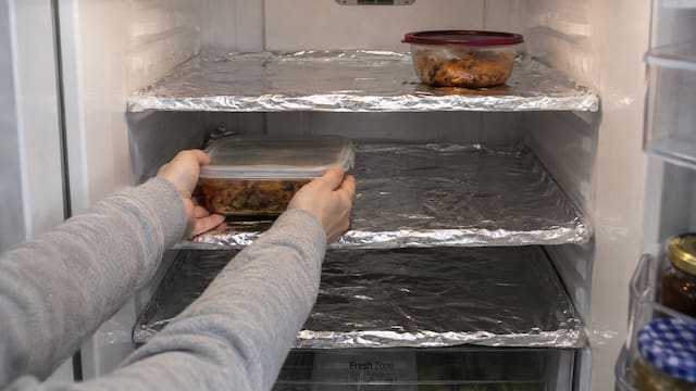 Poner papel aluminio sobre los estantes de la heladera: para qué sirve y por qué lo recomiendan