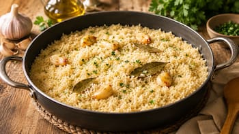 Adiós al arroz blanco: el truco de los chefs con ajo, laurel y caldo casero para elevar el sabor