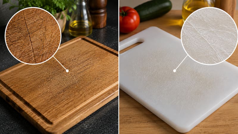 Los distintos materiales para las tablas de cortar tienen distintos riesgos y se pueden tomar distintos recaudos para evitar consecuencias negativas para la salud.