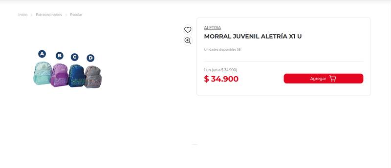 Tiendas D1 vende el morral que todos los estudiantes buscan y vale menos de $35.000.