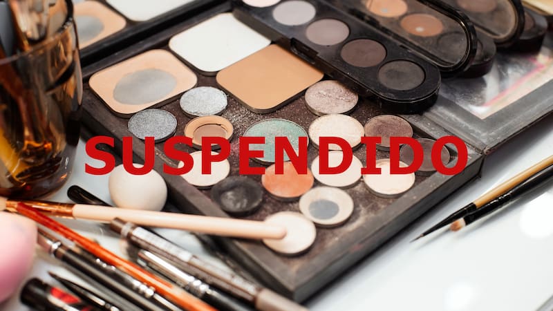 Decorative cosmetics on dressing table in makeup room