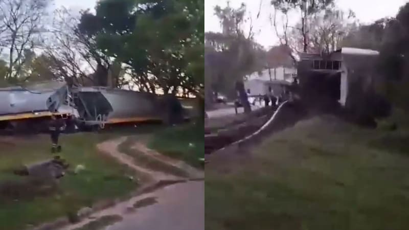 Volvió a descarrilar el Belgrano Cargas en Santa Fe: varios vagones volcaron y el maíz quedó desparramado.