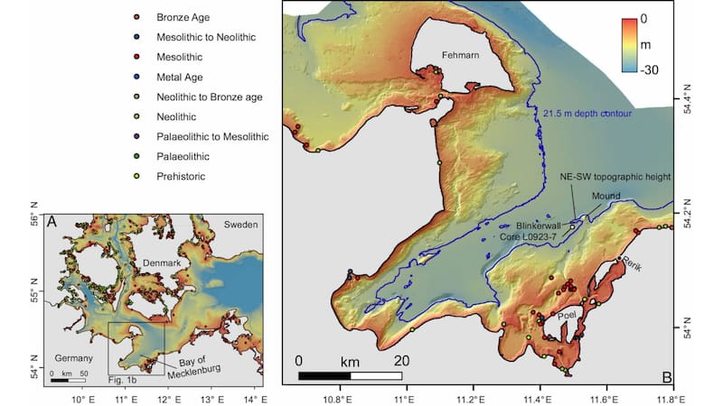 Descubrieron la megaconstrucción más antigua del continente: un muro sumergido en el mar de hace 12.000 años que cambia la historia para siempre. Foto: Jacob Geersen et al