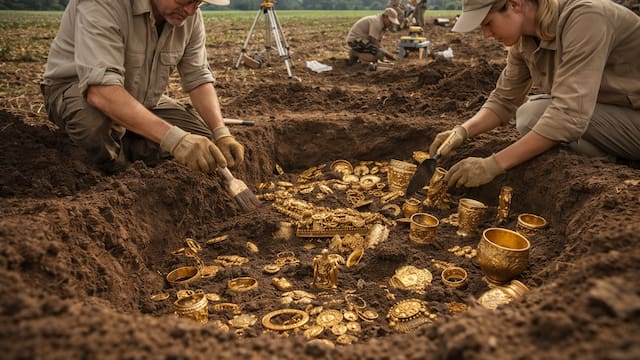 Hallazgo del siglo | Desentierran monedas y lingotes de oro en un campo sembrado: son de un solo país