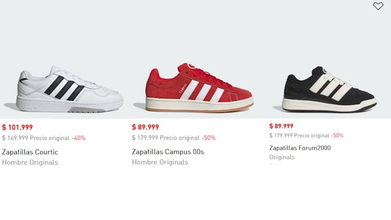 Adidas encabeza los descuentos con rebajas aplicadas en Originals de moda urbana como en la división Performance.