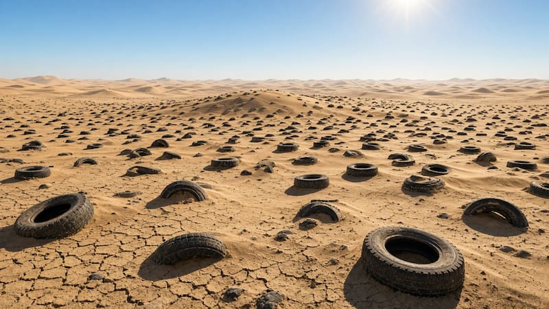 En 2004, enterraron más de 40 millones de neumáticos en el desierto: 17 años después se enfrentaron a un desastre nunca antes visto.