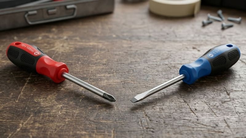 Destornillador Phillips y plano: cuál es la principal diferencia, para qué se usa cada uno y cuál elegir en la ferretería
Fuente: IA