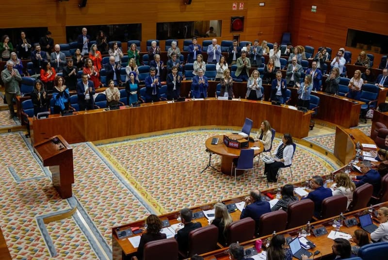 Los diputados del PSOE y Más Madrid dedicaron un minuto de aplausos por la muerte de Maricarmen en la Asamblea de Madrid.
