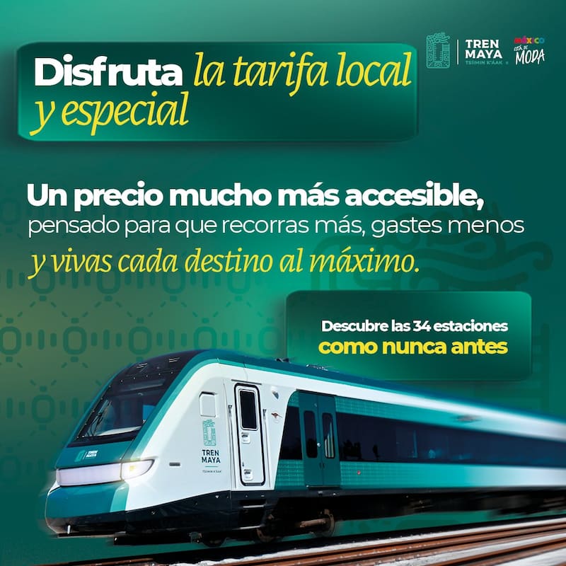 Un precio mucho más accesible en el Tren Maya.