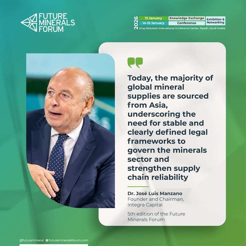 Las declaraciones del presidente de Integra Capital, José Luis Manzano, destacadas en el Future Minerals Forum 2026