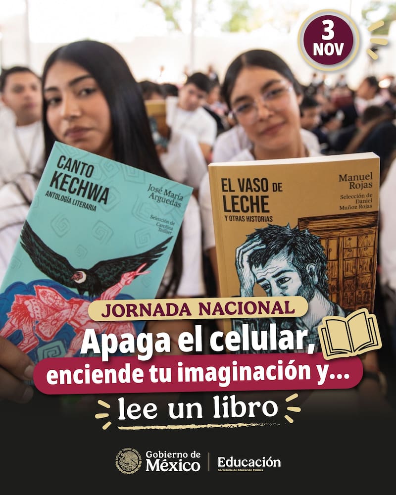 Estudiantes en México dejan los celulares para leer libros físicos.