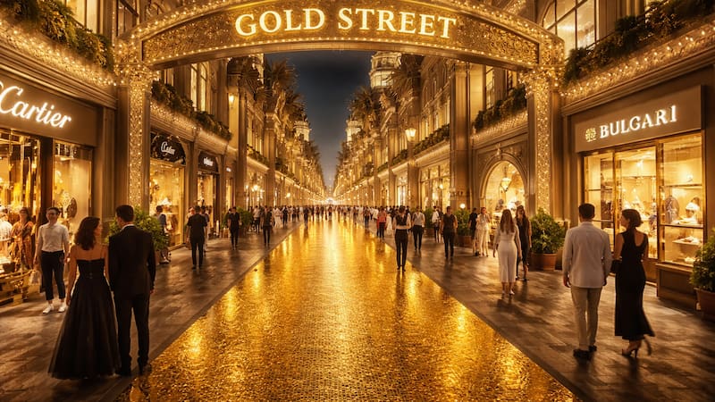 El nuevo Distrito de Oro de Dubái incorporará más de 1000 tiendas especializadas, además de una calle edificada con elementos en oro.
