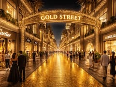 Construyen una calle pavimentada con oro en el distrito más lujoso del país: contará con más de 1000 tiendas