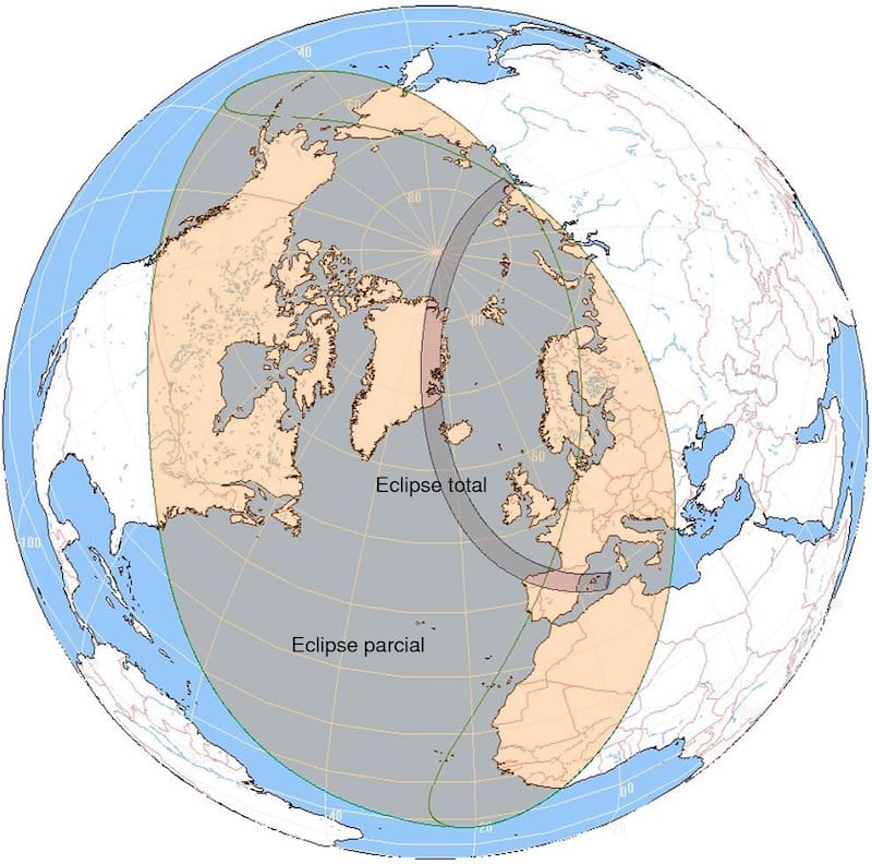 Llega el eclipse solar más importante del siglo. Fuente: Instituto geográfico nacional.
